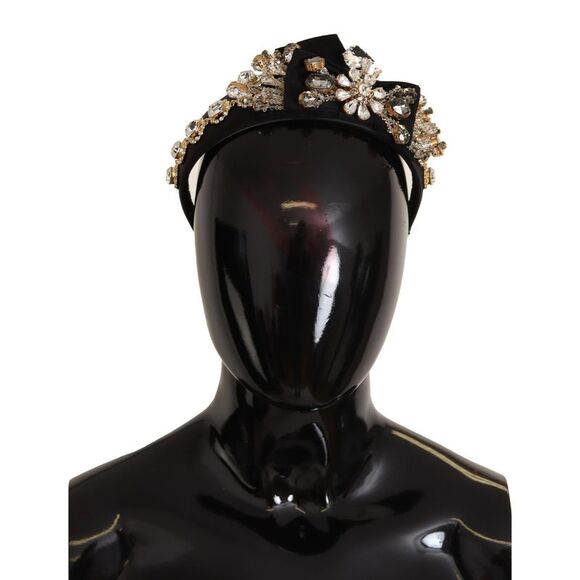 Satin headband with DG logo and rhinestones main image 1